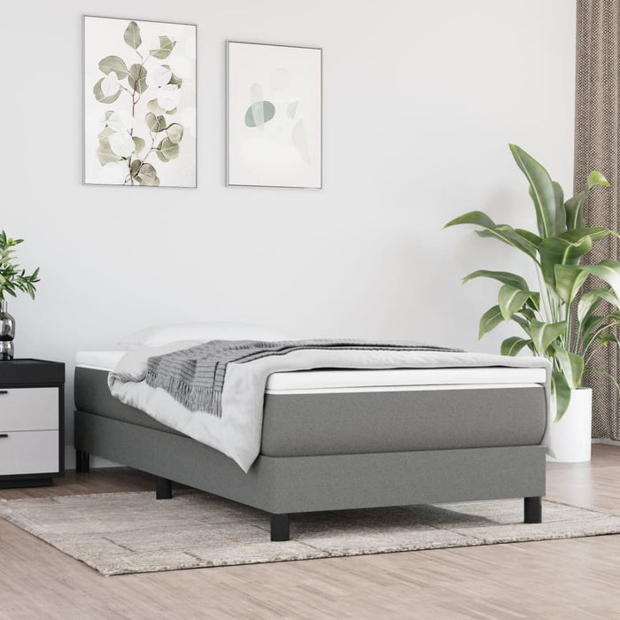 Cadru de pat cu arcuri, gri închis, 80x200 cm, textil WALTI