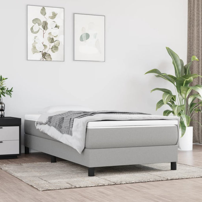 Cadru de pat cu arcuri, gri deschis, 100x200 cm, textil WALTI