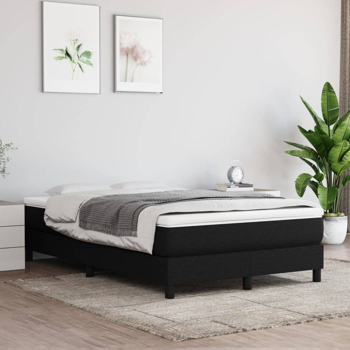 Cadru de pat cu arcuri, negru, 120x200 cm, textil WALTI