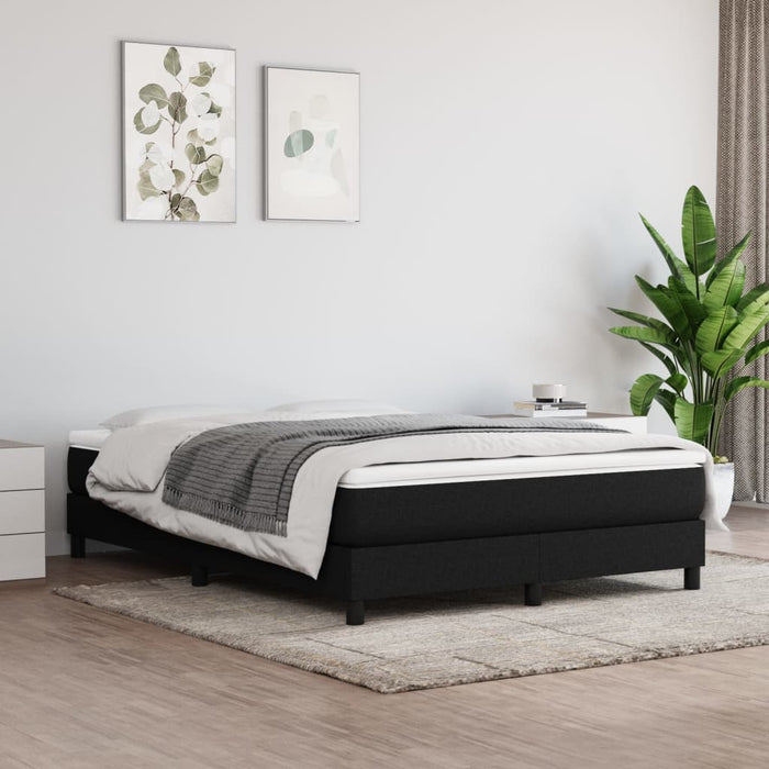 Cadru de pat cu arcuri, negru, 140x190 cm, textil WALTI