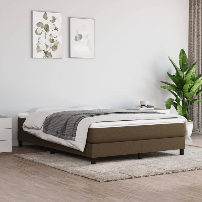 Cadru de pat cu arcuri, maro închis, 140x200 cm, textil WALTI