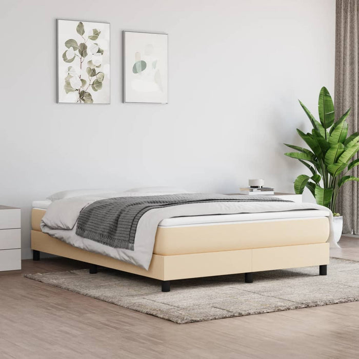 Cadru de pat cu arcuri, crem, 140x200 cm, textil WALTI