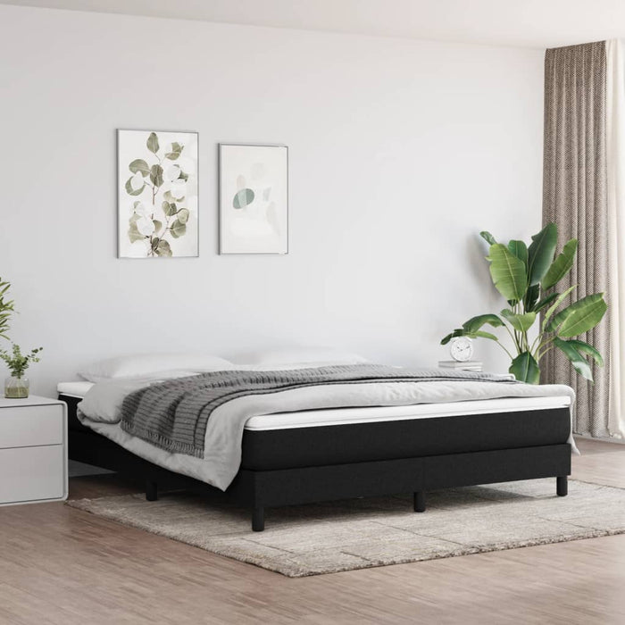 Cadru de pat cu arcuri, negru, 160x200 cm, textil WALTI