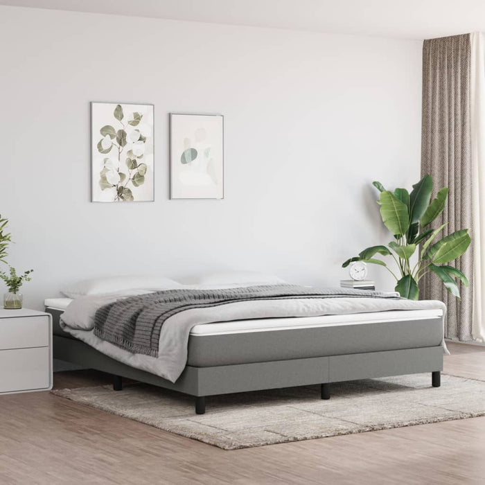 Cadru de pat cu arcuri, gri închis, 180x200 cm, textil WALTI