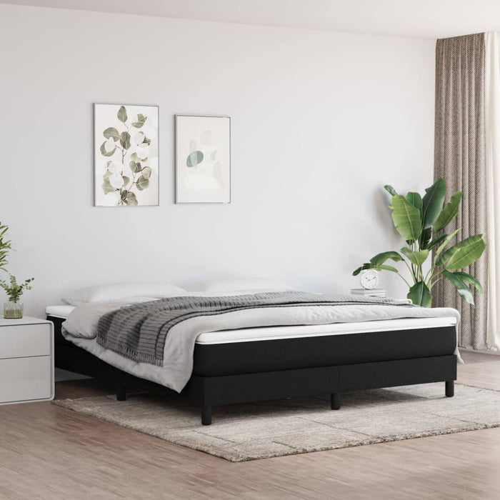 Cadru de pat cu arcuri, negru, 180x200 cm, textil WALTI