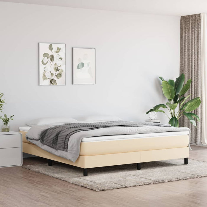 Cadru de pat cu arcuri, crem, 180x200 cm, textil WALTI