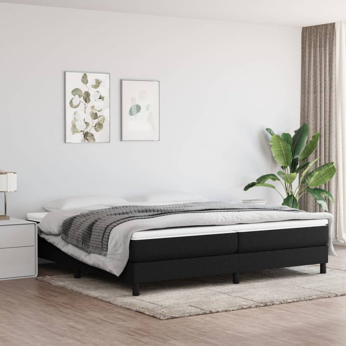 Cadru de pat cu arcuri, negru, 200x200 cm, textil WALTI