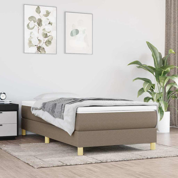 Cadru de pat cu arcuri Taupe 80x200 cm țesătură WALTI