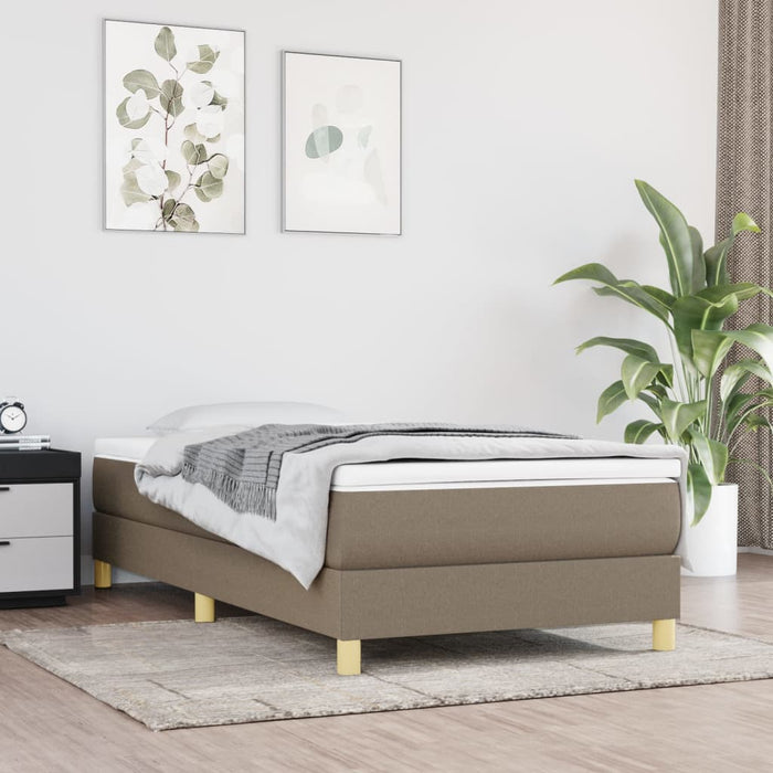 Cadru de pat cu arcuri Taupe 90x200 cm țesătură WALTI