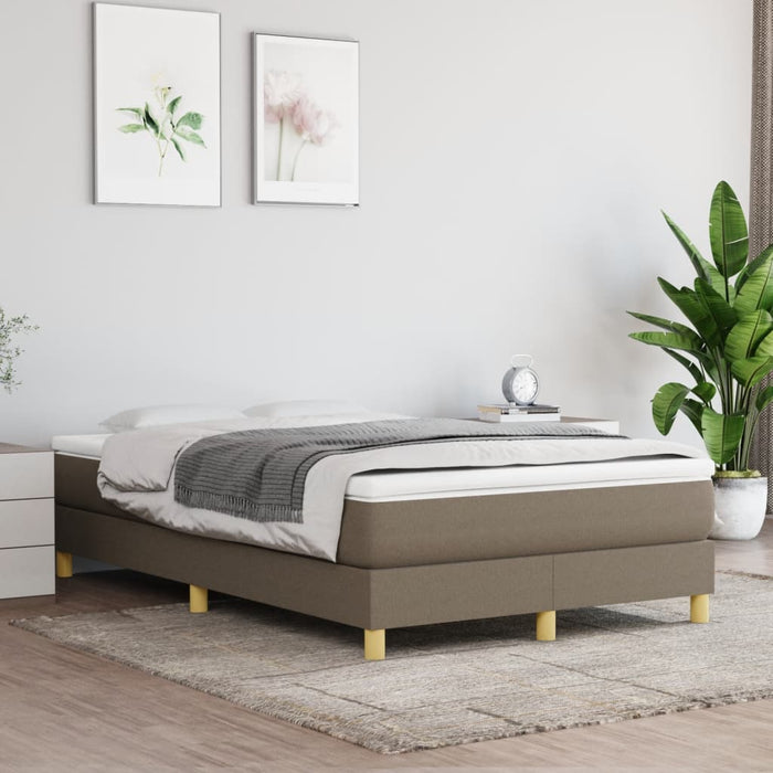 Cadru de pat cu arcuri, gri taupe, 120x200 cm, textil WALTI