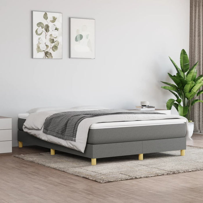 Cadru de pat cu arcuri, gri închis, 140x190 cm, textil WALTI