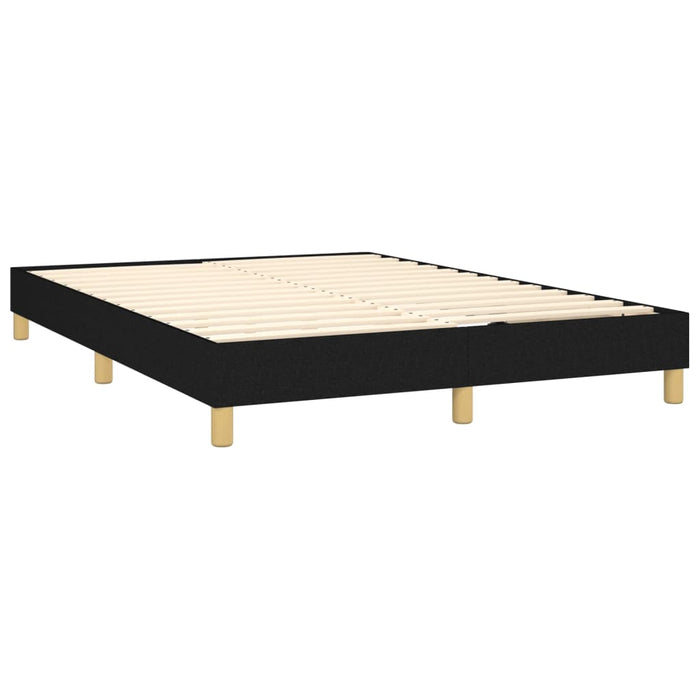 Cadru de pat cu arcuri, negru, 140x190 cm, textil WALTI