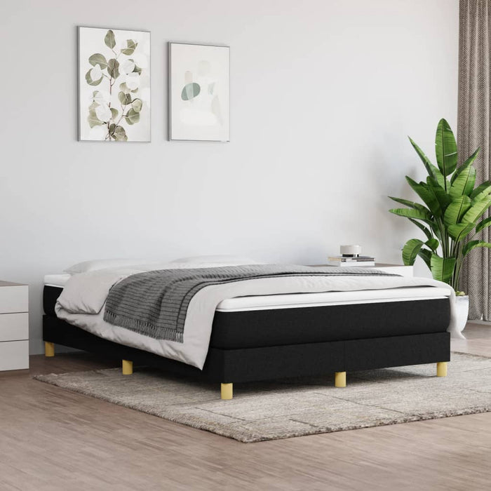 Cadru de pat cu arcuri, negru, 140x200 cm, textil WALTI