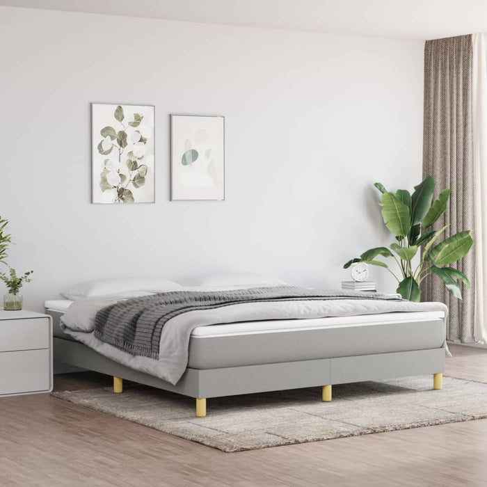 Cadru de pat cu arcuri, gri deschis, 160x200 cm, textil WALTI