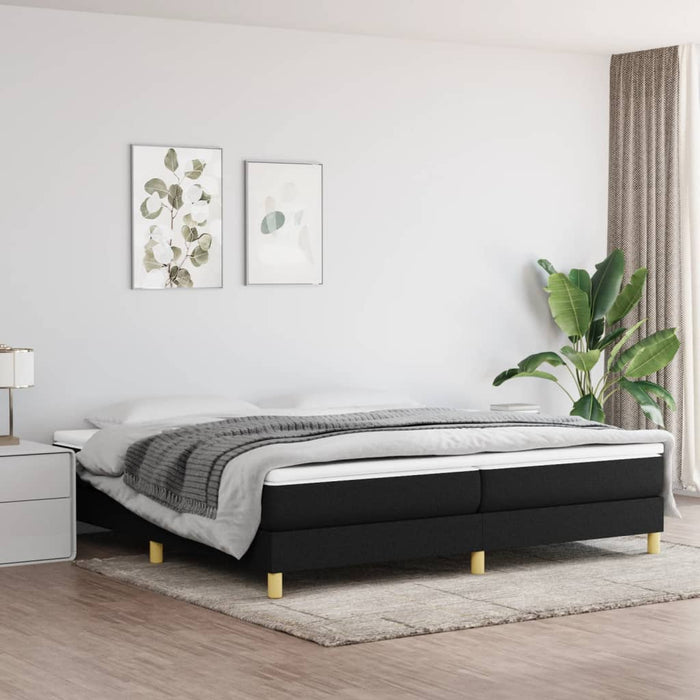 Cadru de pat cu arcuri, negru, 200x200 cm, textil WALTI