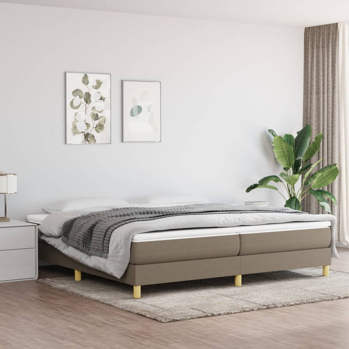 Cadru de pat cu arcuri, gri taupe, 200x200 cm, textil WALTI