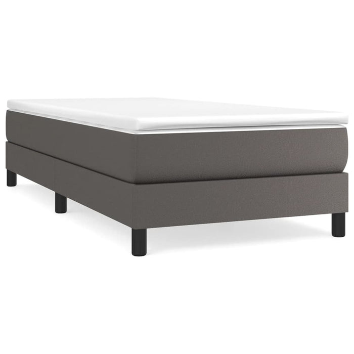 Cadru de pat cu arcuri, gri, 80x200 cm, piele ecologică - WALTI WALTI