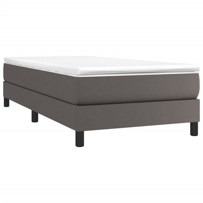 Cadru de pat cu arcuri, gri, 80x200 cm, piele ecologică - WALTI WALTI