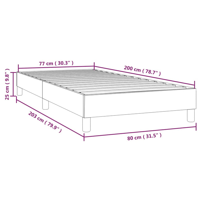 Cadru de pat cu arcuri, gri, 80x200 cm, piele ecologică - WALTI WALTI