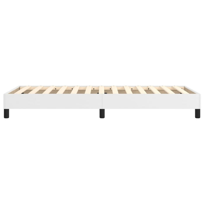 Cadru de pat cu arcuri, alb, 90x190 cm, piele ecologică WALTI