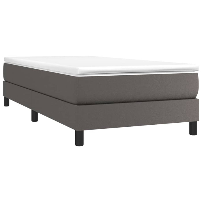 Cadru de pat cu arcuri, gri, 90x190 cm, piele ecologică WALTI