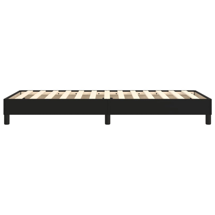 Cadru de pat cu arcuri, negru, 90x200 cm, piele ecologică WALTI