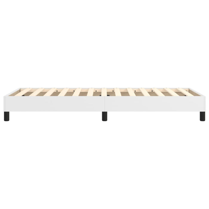 Cadru de pat cu arcuri, alb, 90x200 cm, piele ecologică WALTI