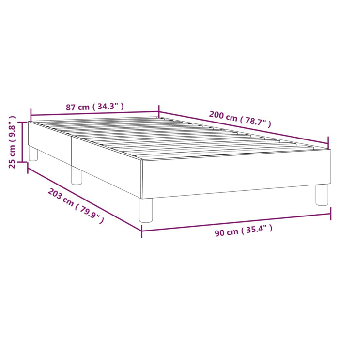 Cadru de pat cu arcuri, alb, 90x200 cm, piele ecologică WALTI