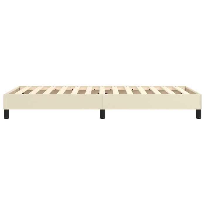Cadru de pat cu arcuri, crem, 90x200 cm, piele ecologică WALTI