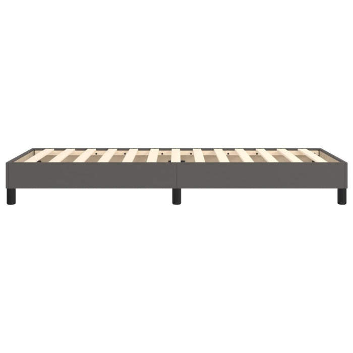 Cadru de pat cu arcuri, gri, 90x200 cm, piele ecologică WALTI
