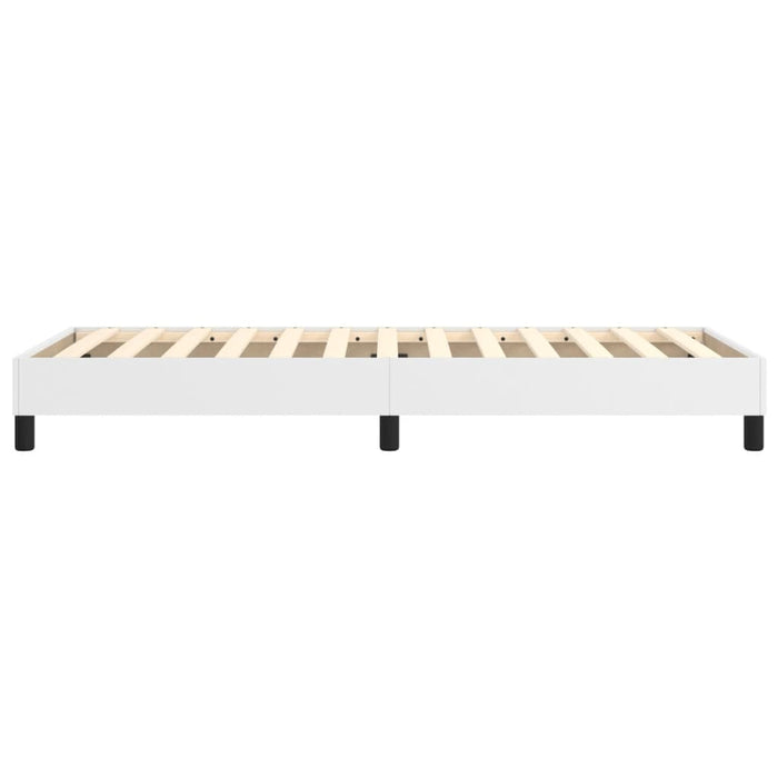 Cadru de pat cu arcuri, alb, 100x200 cm, piele ecologică WALTI