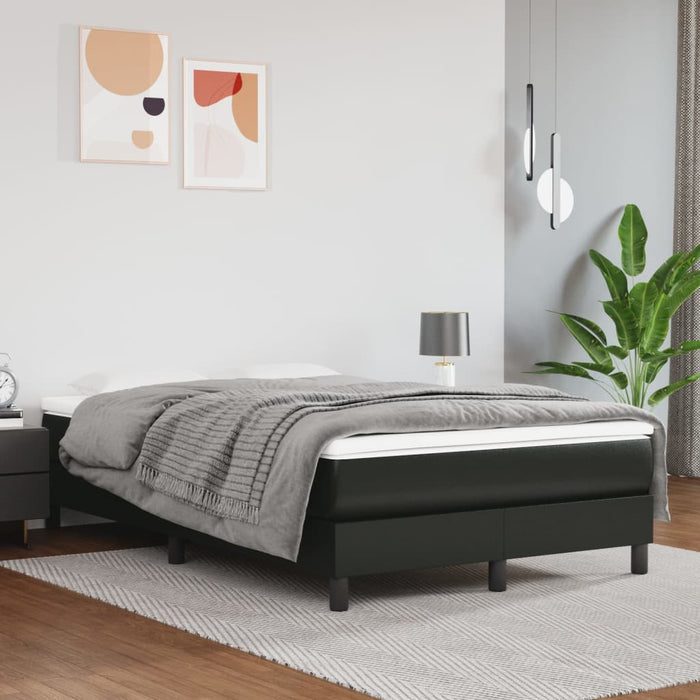 Cadru de pat cu arcuri, negru, 120x200 cm, piele ecologică WALTI