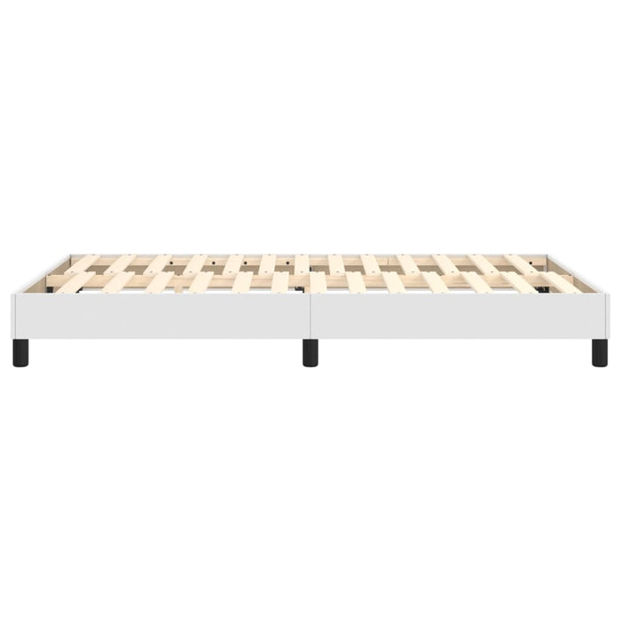 Cadru de pat cu arcuri, alb, 120x200 cm, piele ecologică WALTI