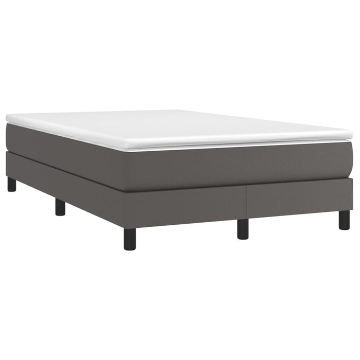 Cadru de pat cu arcuri, gri, 120x200 cm, piele ecologică WALTI