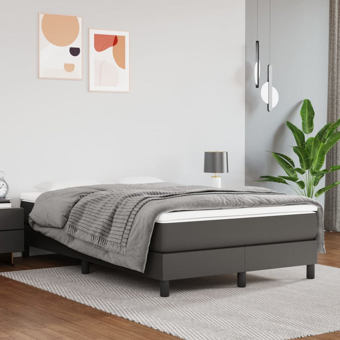 Cadru de pat cu arcuri, gri, 120x200 cm, piele ecologică WALTI