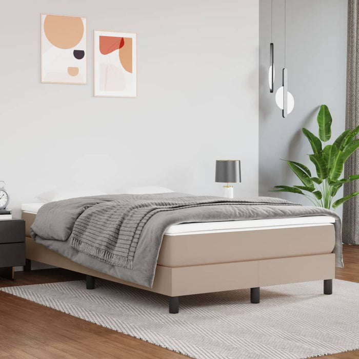 Cadru de pat cu arcuri, cappuccino, 120x200 cm, piele ecologică WALTI