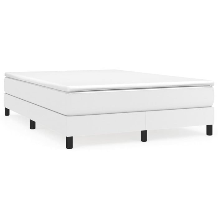 Cadru de pat cu arcuri, alb, 140x190 cm, piele ecologică WALTI