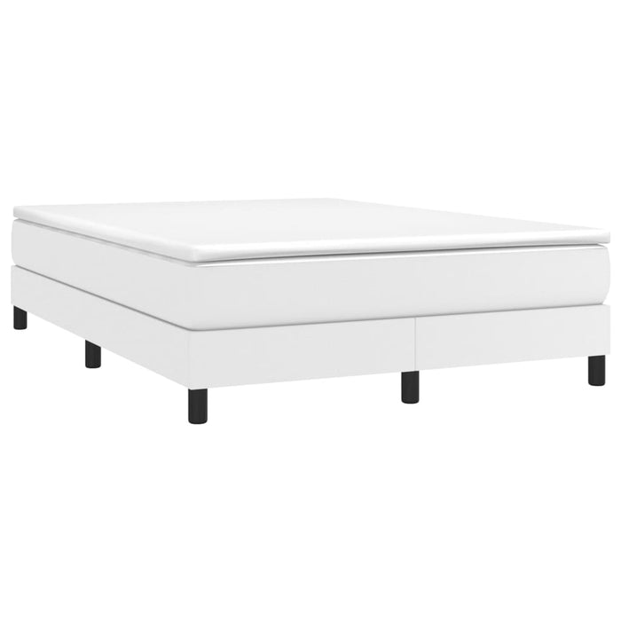 Cadru de pat cu arcuri, alb, 140x190 cm, piele ecologică WALTI