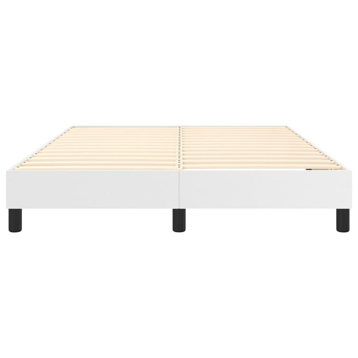 Cadru de pat cu arcuri, alb, 140x190 cm, piele ecologică WALTI