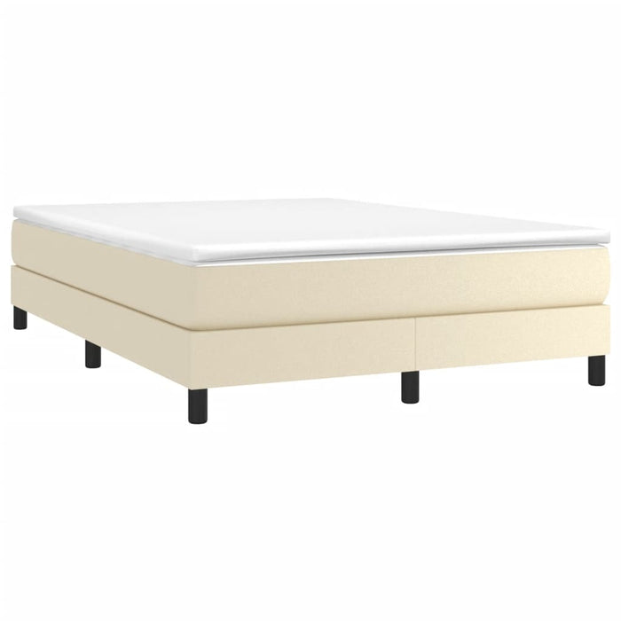 Cadru de pat cu arcuri, crem, 140x190 cm, piele ecologică WALTI