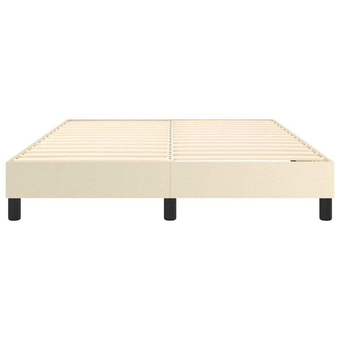 Cadru de pat cu arcuri, crem, 140x190 cm, piele ecologică WALTI