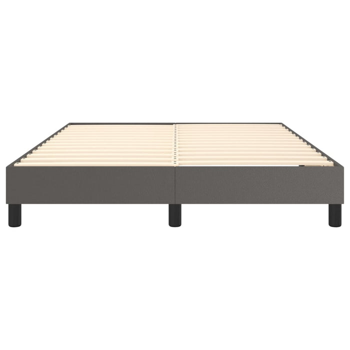 Cadru de pat cu arcuri, gri, 140x190 cm, piele ecologică WALTI