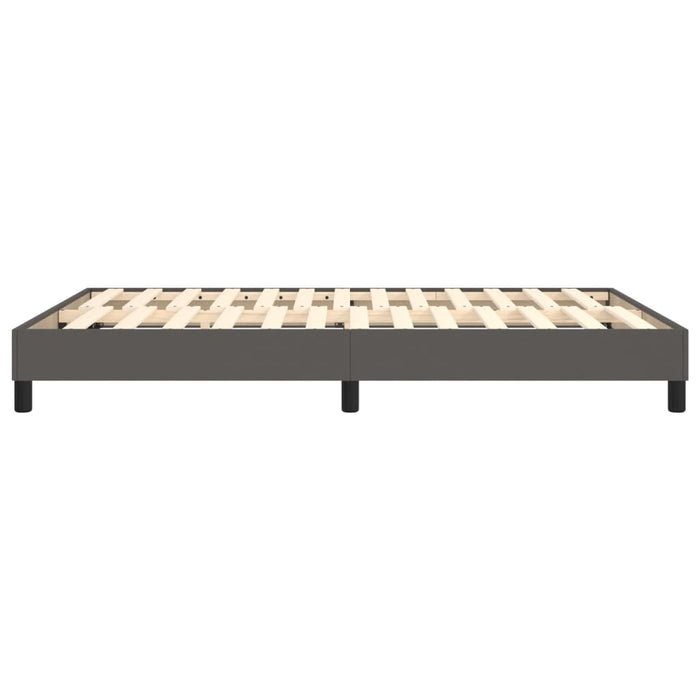 Cadru de pat cu arcuri, gri, 140x190 cm, piele ecologică WALTI