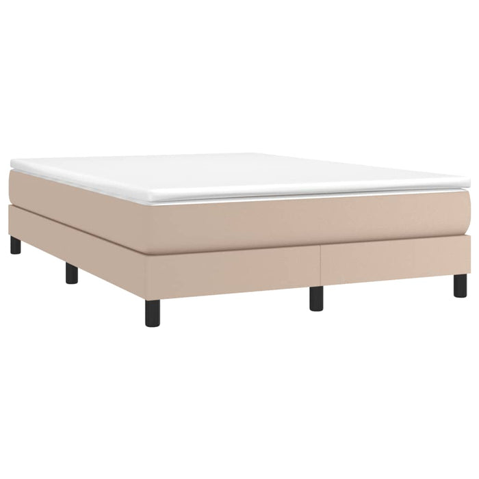 Cadru de pat cu arcuri, cappuccino, 140x190 cm, piele ecologică WALTI