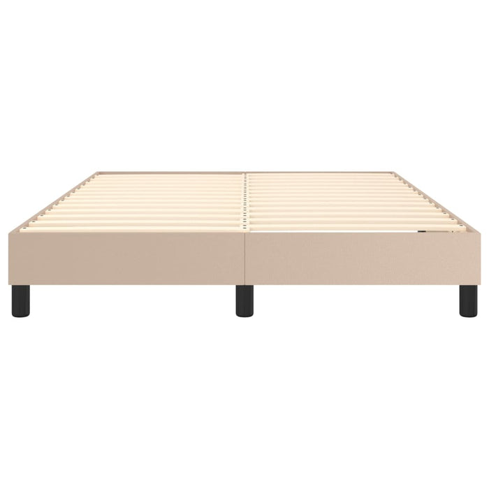Cadru de pat cu arcuri, cappuccino, 140x190 cm, piele ecologică WALTI