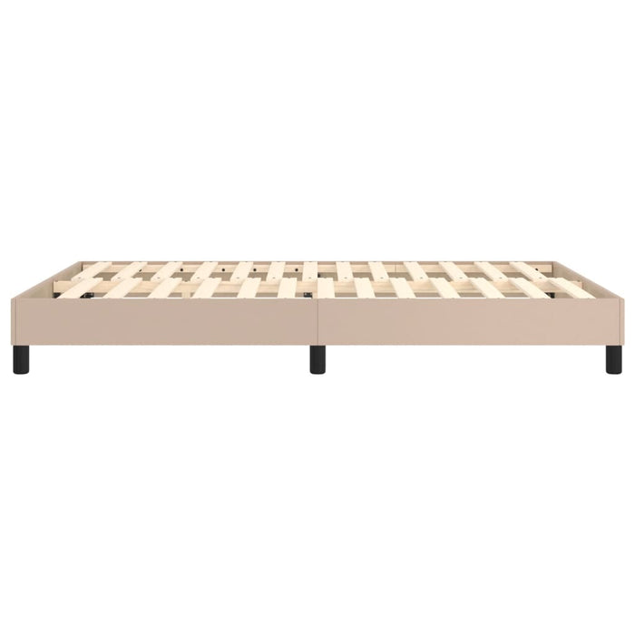 Cadru de pat cu arcuri, cappuccino, 140x190 cm, piele ecologică WALTI