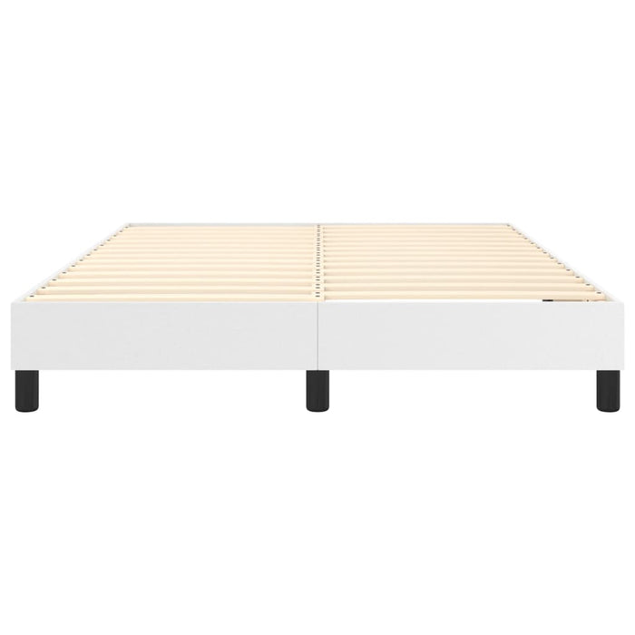 Cadru de pat cu arcuri, alb, 140x200 cm, piele ecologică WALTI