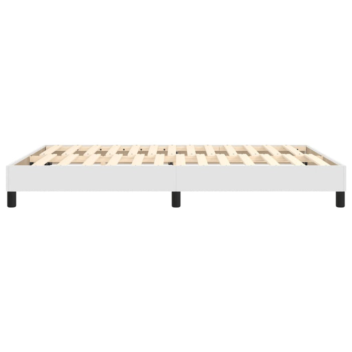 Cadru de pat cu arcuri, alb, 140x200 cm, piele ecologică WALTI