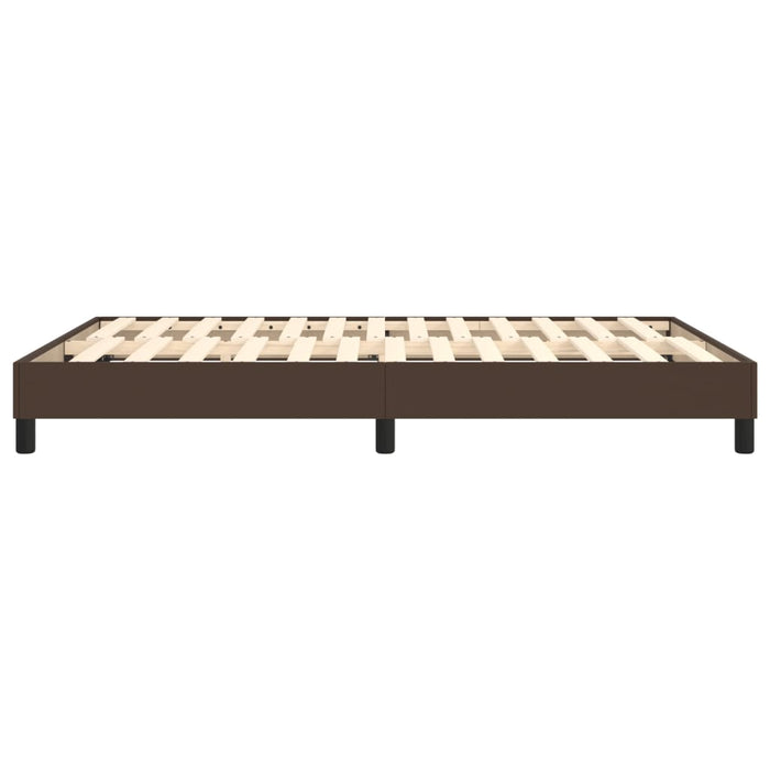 Cadru de pat cu arcuri, maro, 140x200 cm, piele ecologică WALTI
