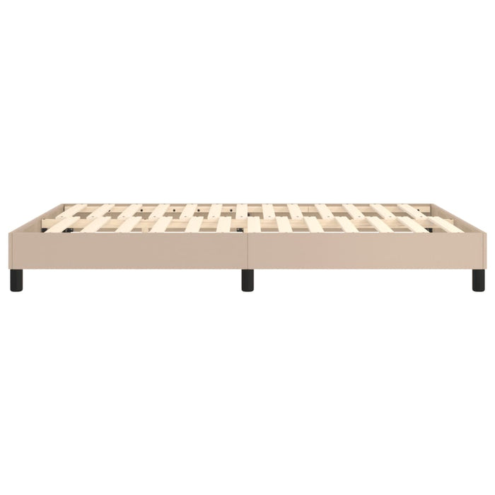 Cadru de pat cu arcuri, cappuccino, 140x200 cm, piele ecologică WALTI